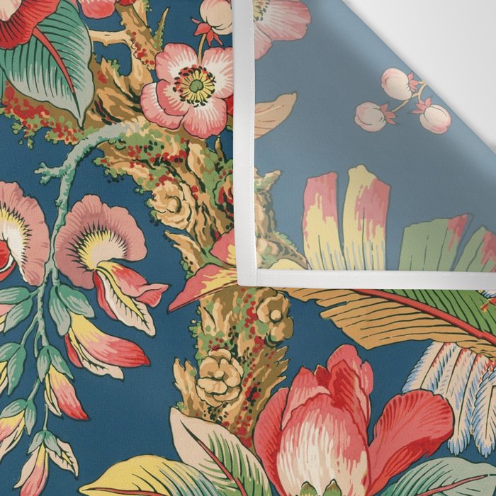 Antique French Chinoiserie in Blue Wall Tapestry Gallery Image 3