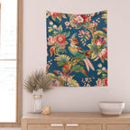 Antique French Chinoiserie in Blue Wall Tapestry Gallery Image 2