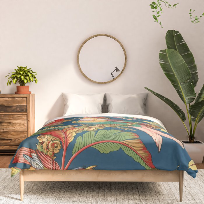 Antique French Chinoiserie in Blue Comforter Gallery Image 3