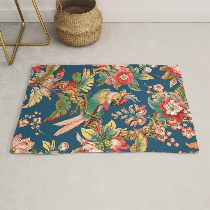 Antique French Chinoiserie in Blue Rug Gallery Image 1