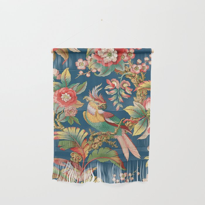 Antique French Chinoiserie in Blue Wall Hanging Gallery Image 1