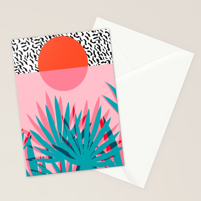 Whoa - palm sunrise southwest california palm beach sun city los angeles retro palm springs resort  Stationery Card Gallery Image 2