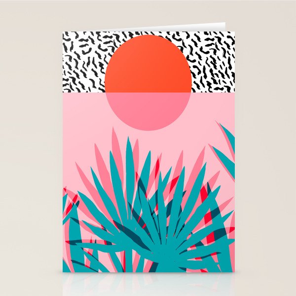 Whoa - palm sunrise southwest california palm beach sun city los angeles retro palm springs resort  Stationery Card Gallery Image 1