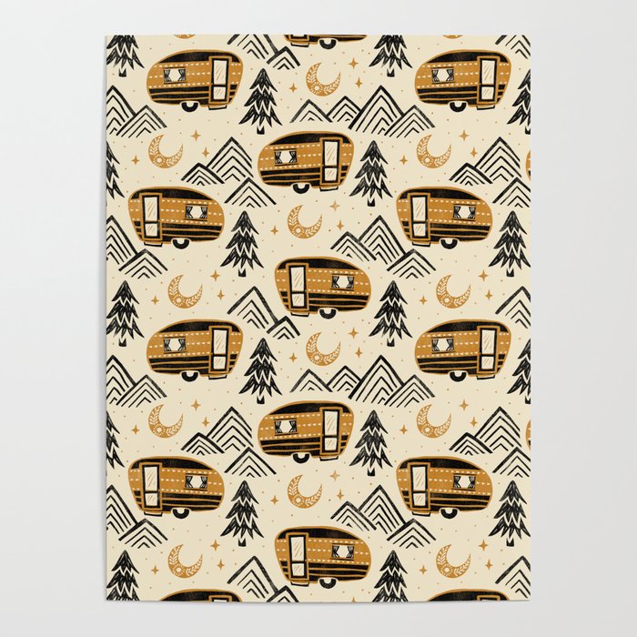 Little Camper - Cream, black, and gold Poster Gallery Image 4