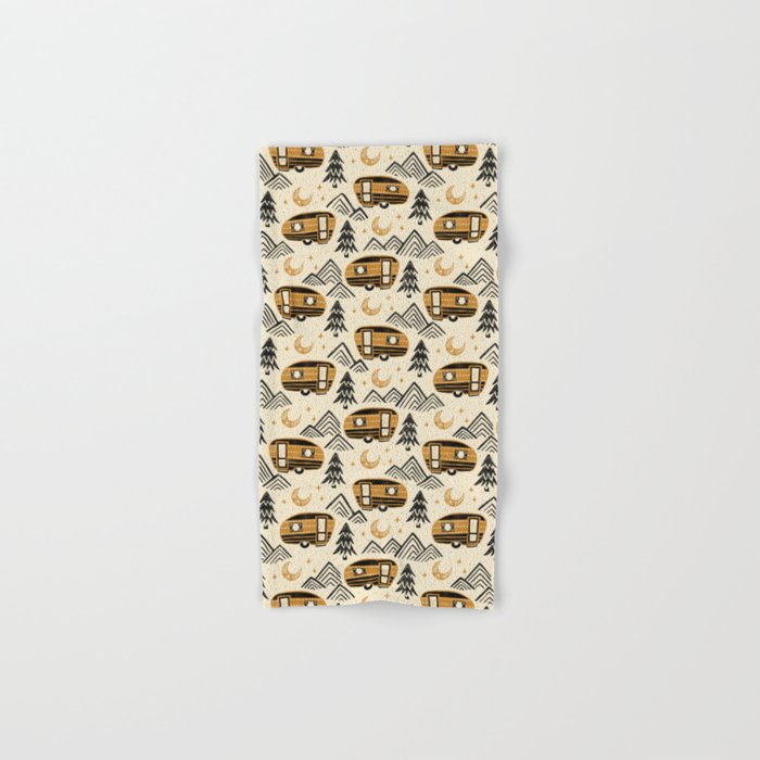 Little Camper - Cream, black, and gold Bath Towel Gallery Image 1