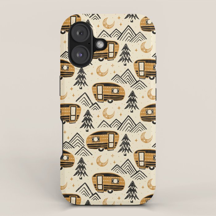 Little Camper - Cream, black, and gold iPhone Case Gallery Image 1
