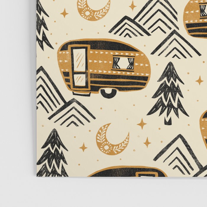 Little Camper - Cream, black, and gold Poster Gallery Image 3