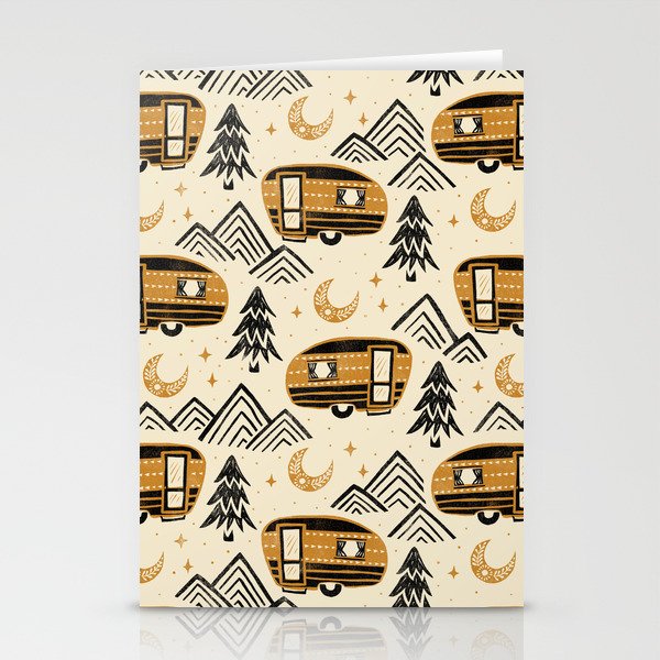 Little Camper - Cream, black, and gold Stationery Card Gallery Image 2