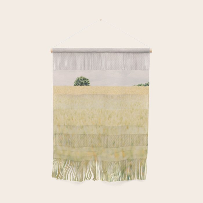 Rural Countryside Field Landscape With Tree Wall Hanging Gallery Image 1