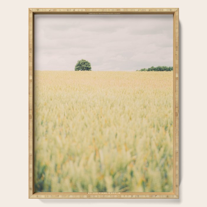 Rural Countryside Field Landscape With Tree Serving Tray Gallery Image 1
