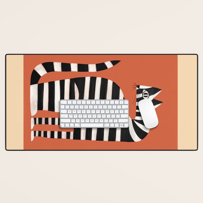 The Striped Cat II Desk Mat Gallery Image 1