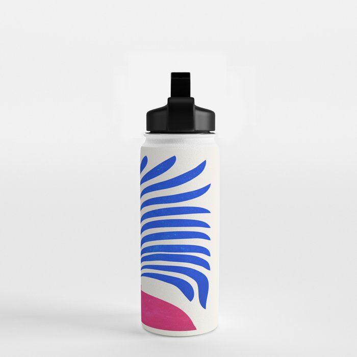THE VASE 01: Cerise & Persian Blue Leaves Water Bottle Gallery Image 2