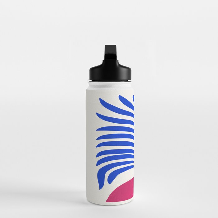 THE VASE 01: Cerise & Persian Blue Leaves Water Bottle Gallery Image 3
