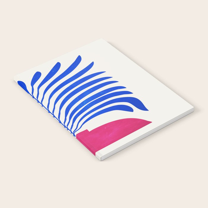 THE VASE 01: Cerise & Persian Blue Leaves Notebook Gallery Image 2