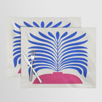 THE VASE 01: Cerise & Persian Blue Leaves Placemat Gallery Image 1