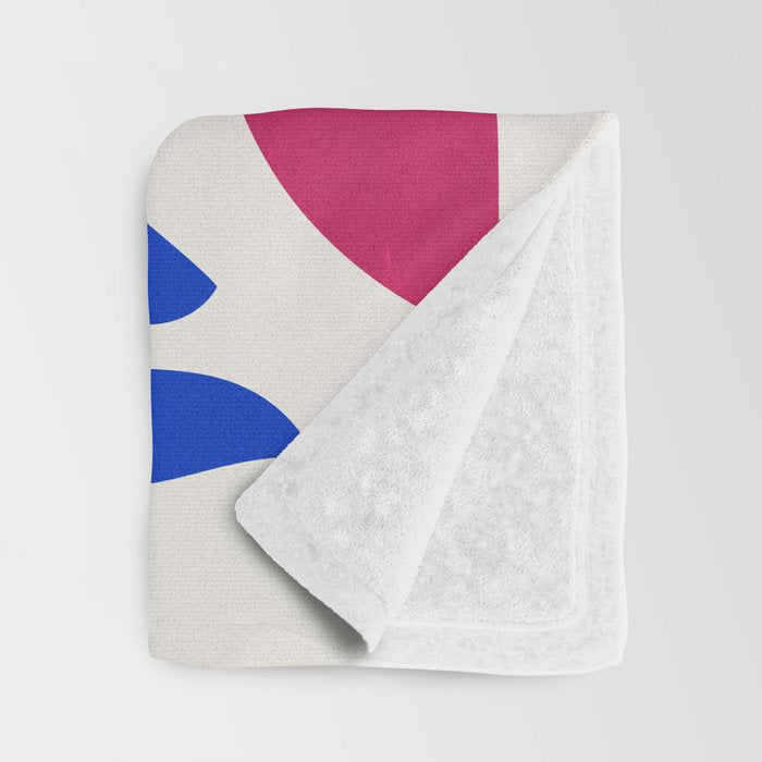 THE VASE 01: Cerise & Persian Blue Leaves Throw Blanket Gallery Image 3