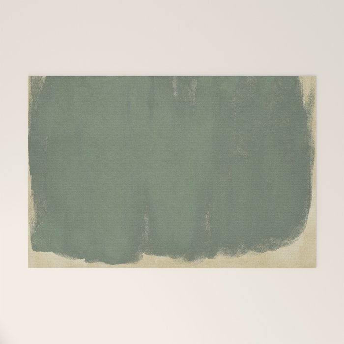 Minimal Abstract Green Colorfield Painting 01 Welcome Mat Gallery Image 1