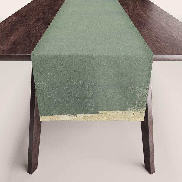 Minimal Abstract Green Colorfield Painting 01 Table Runner Gallery Image 1