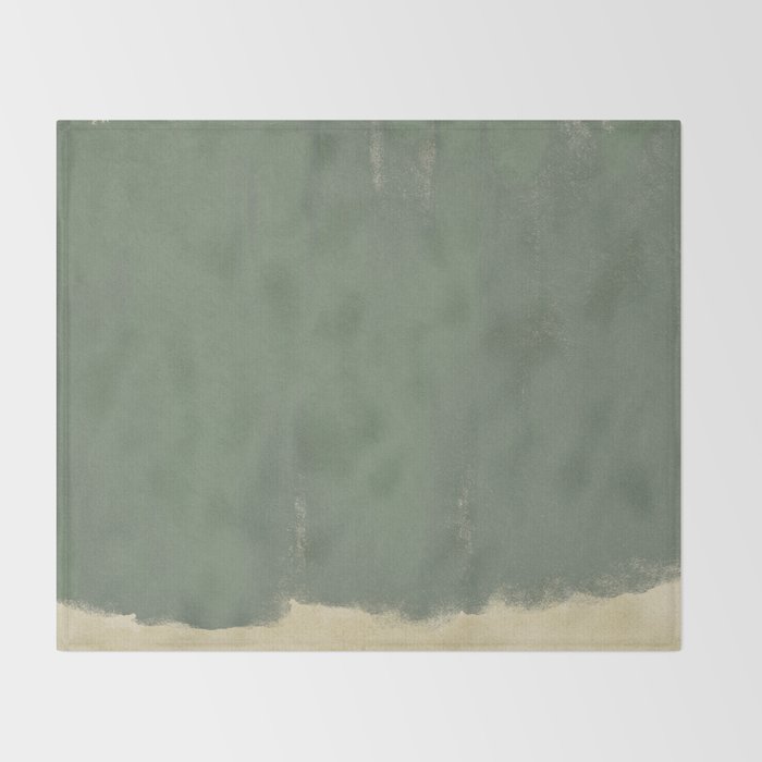 Minimal Abstract Green Colorfield Painting 01 Throw Blanket Gallery Image 2