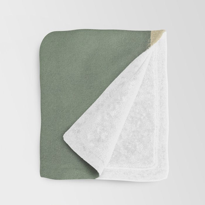 Minimal Abstract Green Colorfield Painting 01 Throw Blanket Gallery Image 3