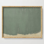 Minimal Abstract Green Colorfield Painting 01 Serving Tray Gallery Image 1