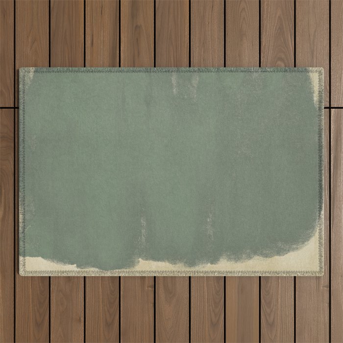 Minimal Abstract Green Colorfield Painting 01 Outdoor Rug Gallery Image 1