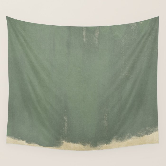 Minimal Abstract Green Colorfield Painting 01 Wall Tapestry Gallery Image 4
