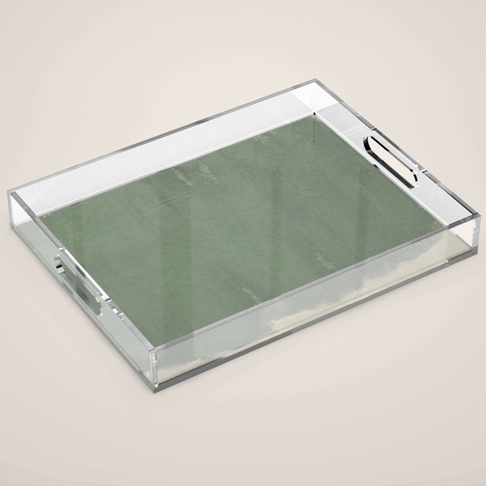 Minimal Abstract Green Colorfield Painting 01 Acrylic Tray Gallery Image 1