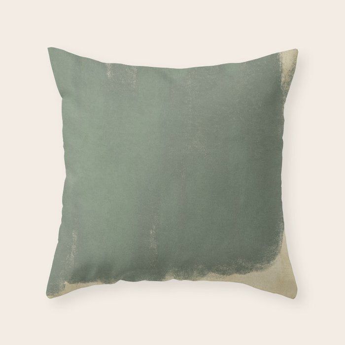 Minimal Abstract Green Colorfield Painting 01 Throw Pillow Gallery Image 1