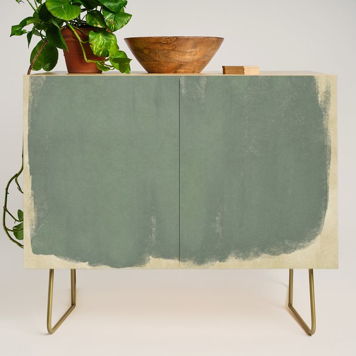 Minimal Abstract Green Colorfield Painting 01 Credenza Gallery Image 1