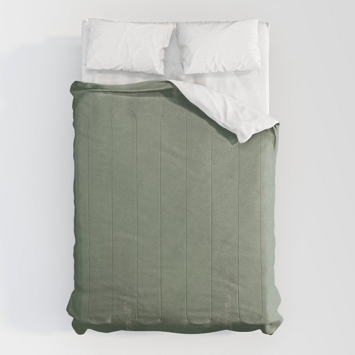 Minimal Abstract Green Colorfield Painting 01 Comforter Gallery Image 6
