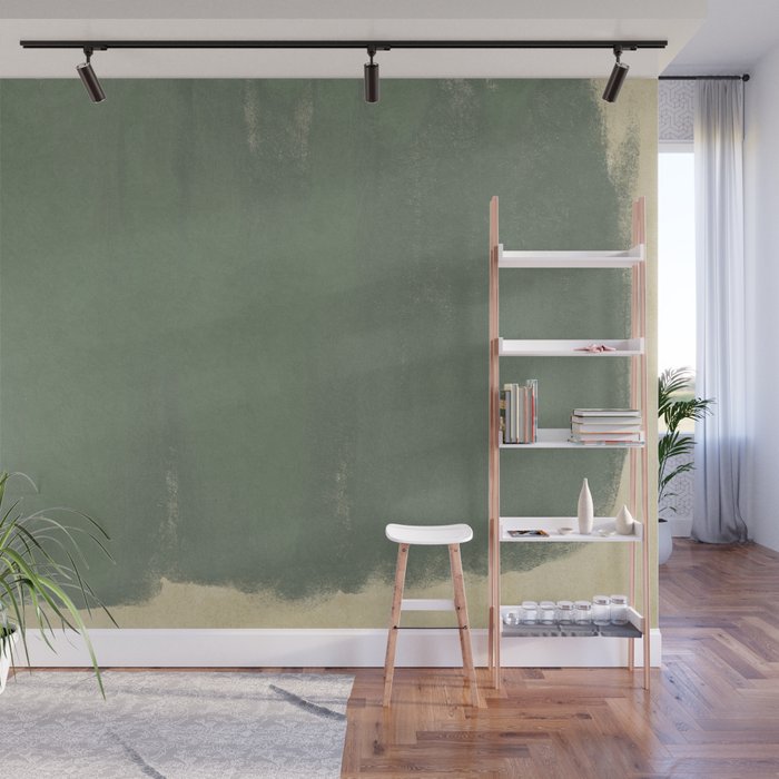 Minimal Abstract Green Colorfield Painting 01 Wall Mural Gallery Image 1