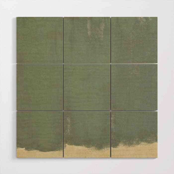Minimal Abstract Green Colorfield Painting 01 Wood Wall Art Gallery Image 1