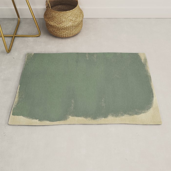 Minimal Abstract Green Colorfield Painting 01 Rug Gallery Image 1