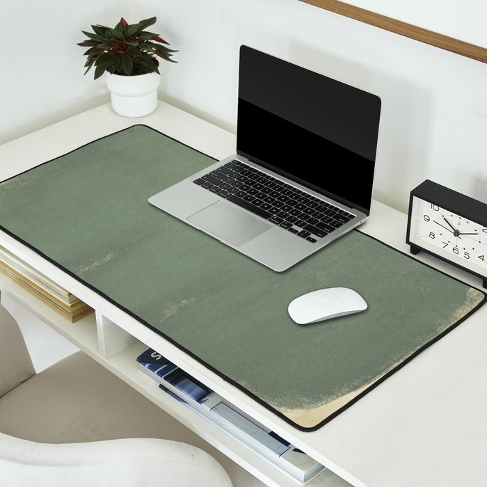 Minimal Abstract Green Colorfield Painting 01 Desk Mat Gallery Image 2