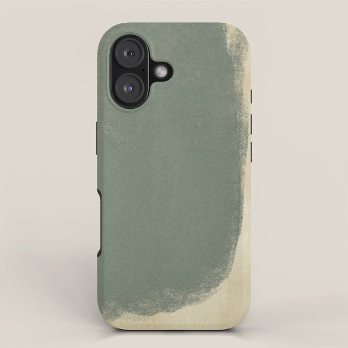Minimal Abstract Green Colorfield Painting 01 iPhone Case Gallery Image 1
