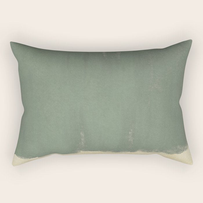 Minimal Abstract Green Colorfield Painting 01 Rectangular Pillow Gallery Image 2