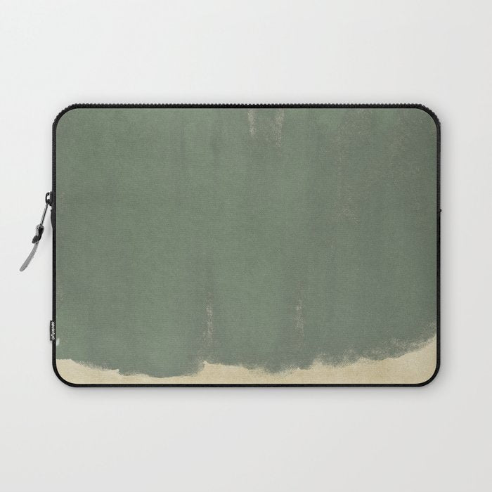 Minimal Abstract Green Colorfield Painting 01 Laptop Sleeve Gallery Image 1