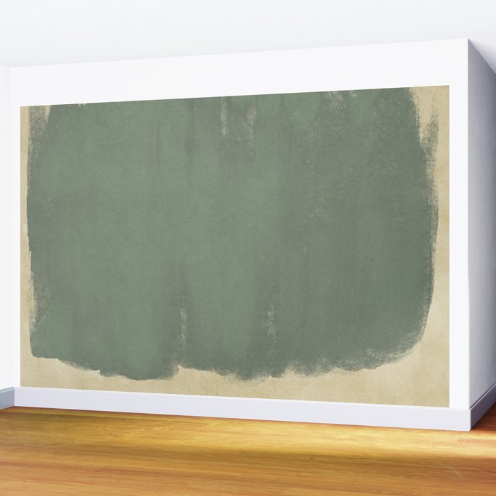 Minimal Abstract Green Colorfield Painting 01 Wall Mural Gallery Image 2