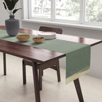 Minimal Abstract Green Colorfield Painting 01 Table Runner Gallery Image 2