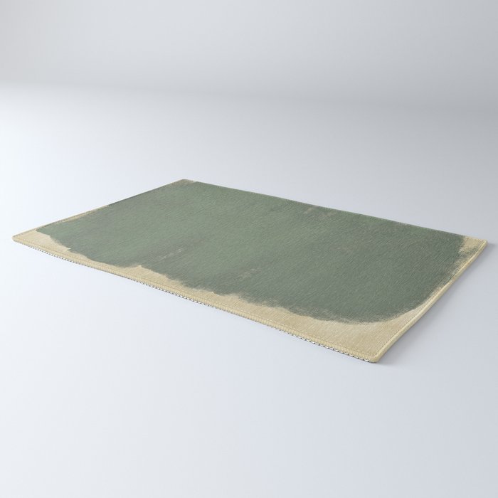 Minimal Abstract Green Colorfield Painting 01 Rug Gallery Image 3