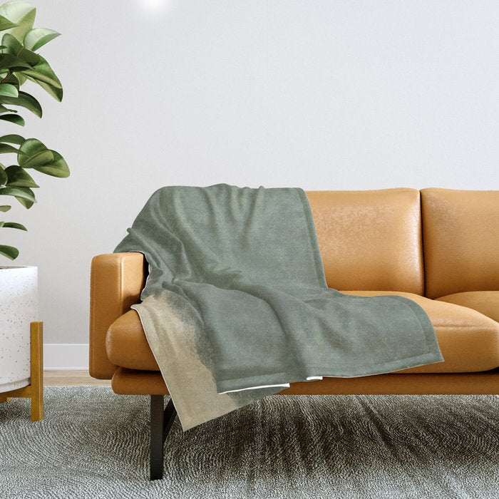 Minimal Abstract Green Colorfield Painting 01 Throw Blanket Gallery Image 1