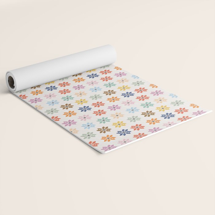 Elegant Pastel Festive Stars Pattern Yoga Mat Gallery Image 2