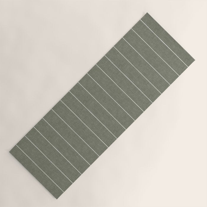 farmhouse stripes - olive green Yoga Mat Gallery Image 1