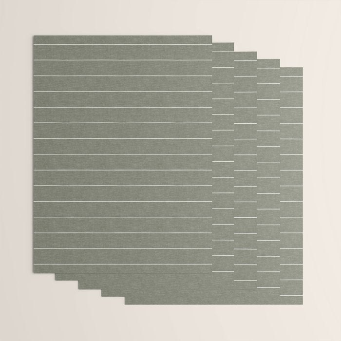 farmhouse stripes - olive green Wrapping Paper Gallery Image 3