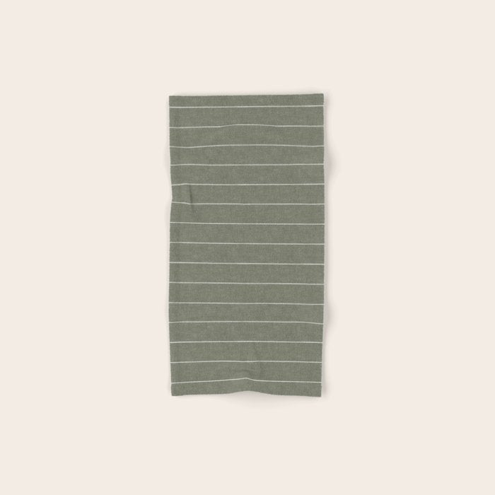 farmhouse stripes - olive green Bath Towel Gallery Image 1