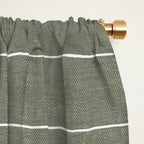 farmhouse stripes - olive green Window Curtain Gallery Image 2
