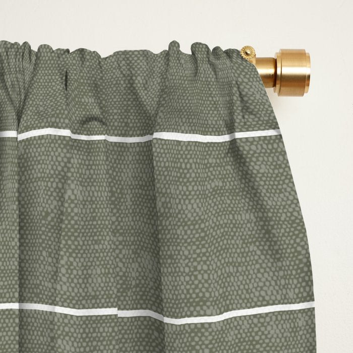 farmhouse stripes - olive green Window Curtain Gallery Image 2