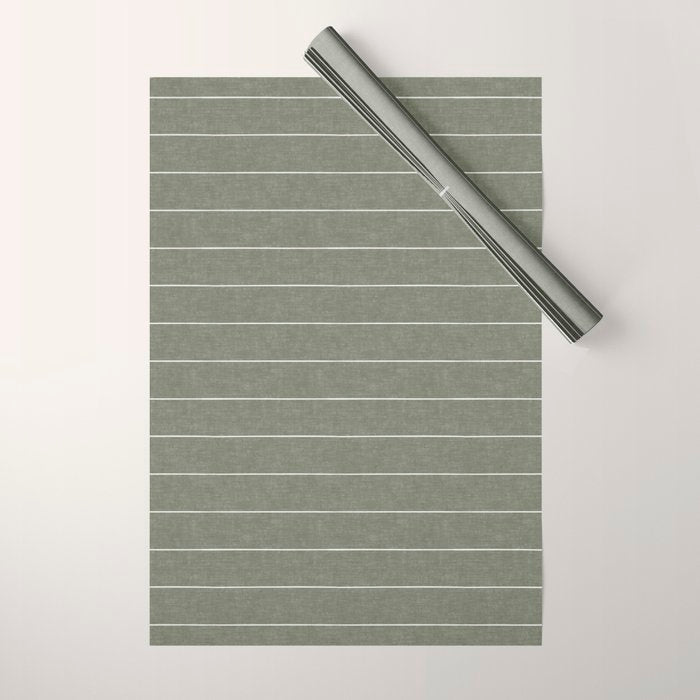farmhouse stripes - olive green Wrapping Paper Gallery Image 1