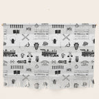 Railroad Symbols on White Wall Hanging Gallery Image 1